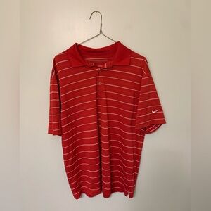 Nike Golf — red with white stripe dry fit golf polo
